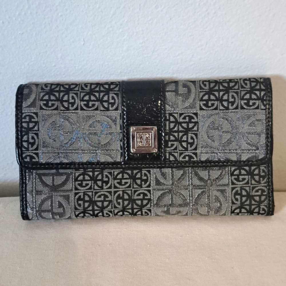 Giani Bernini Wallet silver black trifold multi pocket